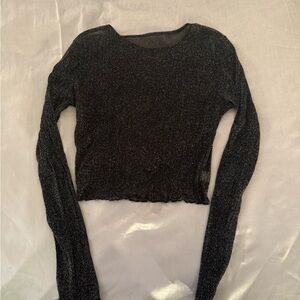 Elegant Black Long Sleeve Women's Top